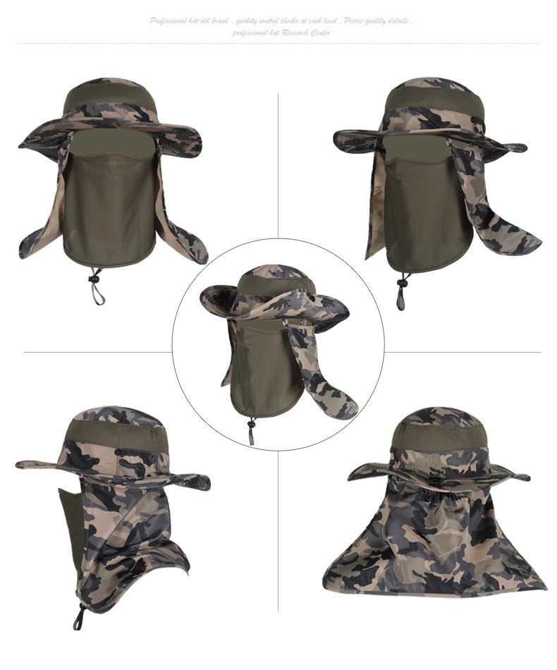 Hiking Fishing Hat Outdoor Sport Sun Protection Neck Face Flap Cap Wide Brim Hot