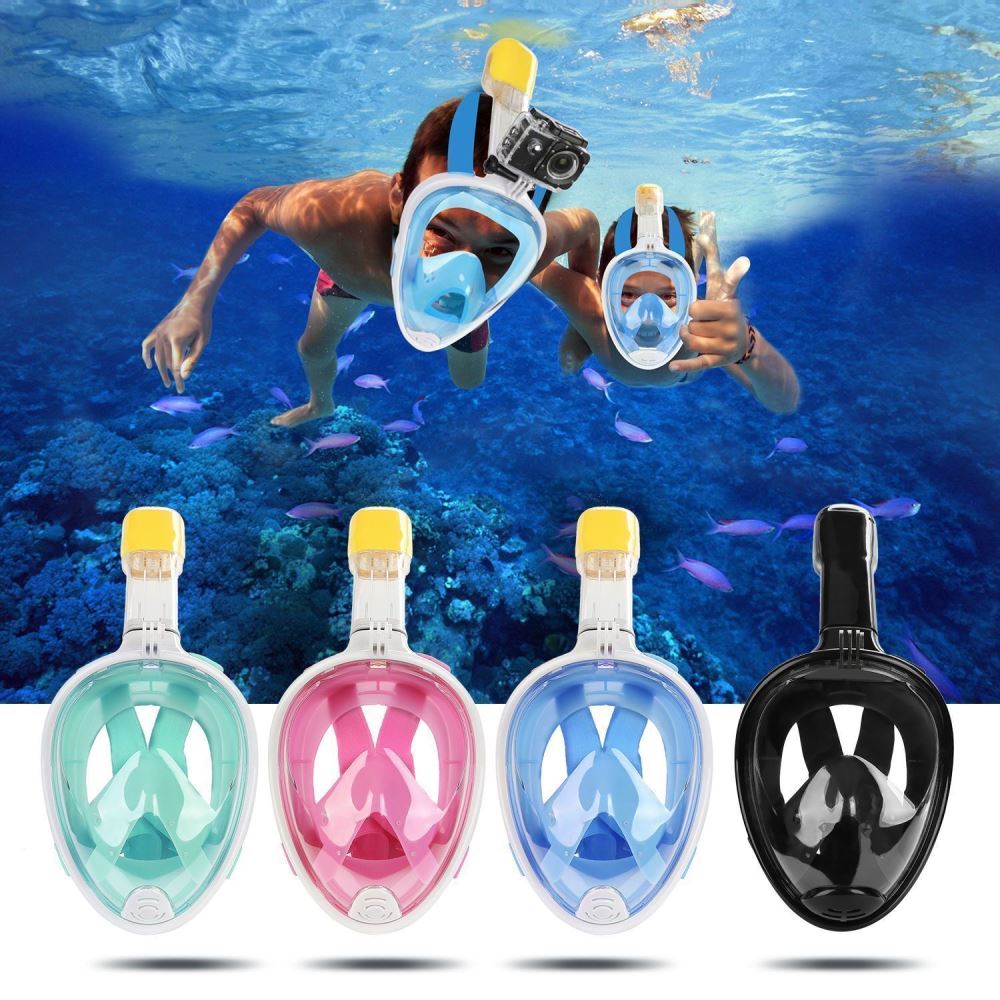 Full Face Snorkeling Mask Scuba Diving Swimming Snorkel Breather Pipe for Gopro