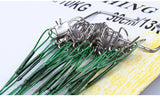 60pcs Strong Fishing Cord for Fly Leash 15cm 21cm 30cm the Steel Wire Fishing Accessories Green Trace Leader Rope Fishing Line